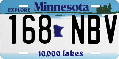 MN license plate 168NBV