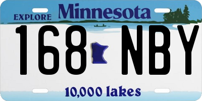 MN license plate 168NBY