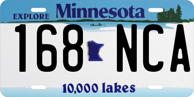 MN license plate 168NCA