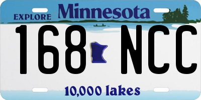 MN license plate 168NCC