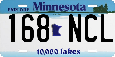 MN license plate 168NCL