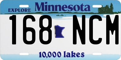 MN license plate 168NCM