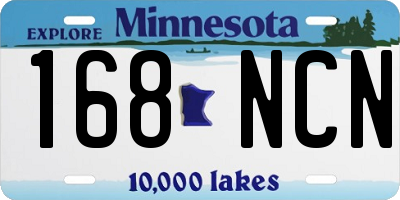 MN license plate 168NCN