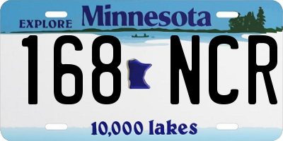 MN license plate 168NCR