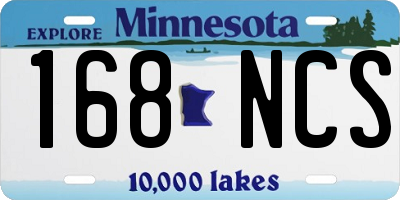 MN license plate 168NCS