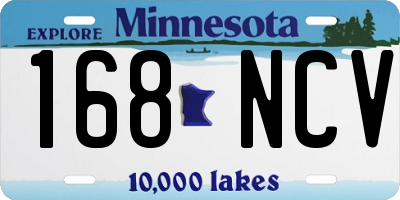 MN license plate 168NCV