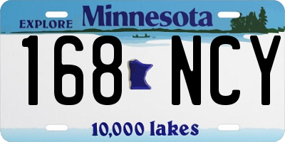 MN license plate 168NCY