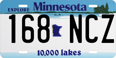 MN license plate 168NCZ