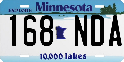 MN license plate 168NDA
