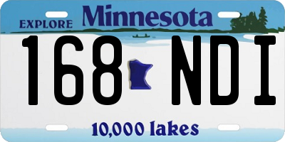 MN license plate 168NDI