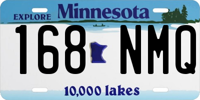 MN license plate 168NMQ
