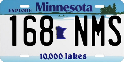 MN license plate 168NMS
