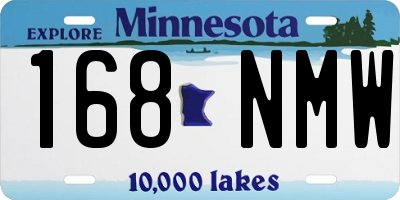 MN license plate 168NMW