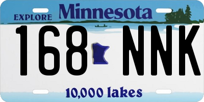 MN license plate 168NNK