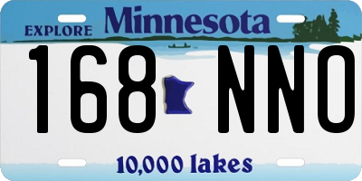 MN license plate 168NNO