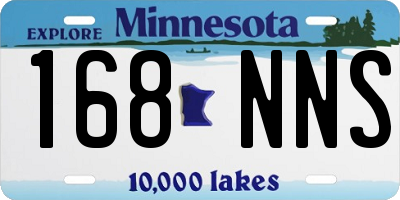MN license plate 168NNS