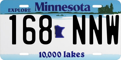 MN license plate 168NNW