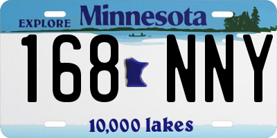 MN license plate 168NNY