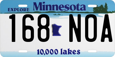 MN license plate 168NOA