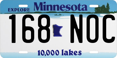 MN license plate 168NOC