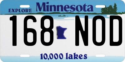MN license plate 168NOD