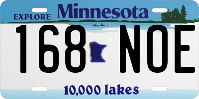 MN license plate 168NOE