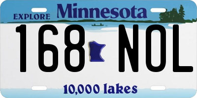 MN license plate 168NOL