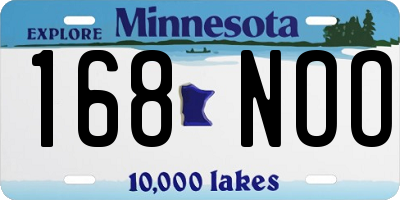 MN license plate 168NOO