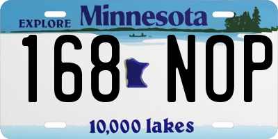 MN license plate 168NOP