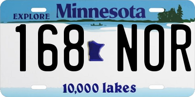 MN license plate 168NOR