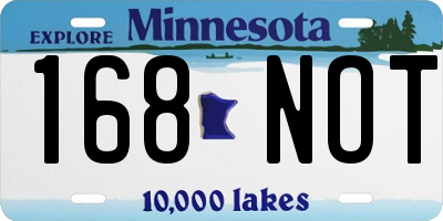 MN license plate 168NOT
