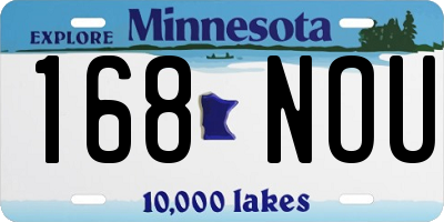 MN license plate 168NOU