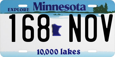 MN license plate 168NOV
