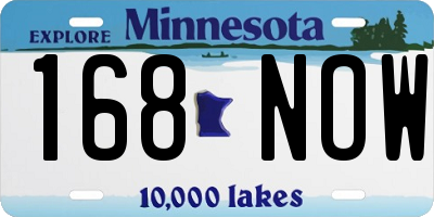 MN license plate 168NOW