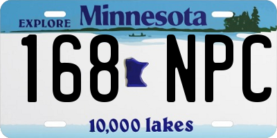MN license plate 168NPC