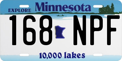 MN license plate 168NPF