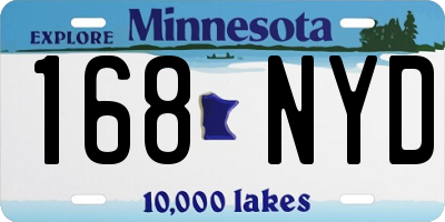 MN license plate 168NYD