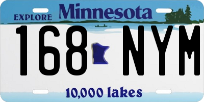 MN license plate 168NYM