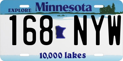 MN license plate 168NYW