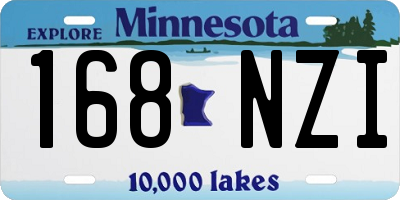 MN license plate 168NZI