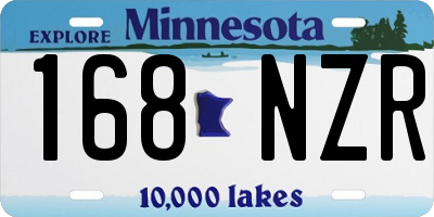 MN license plate 168NZR