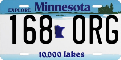MN license plate 168ORG
