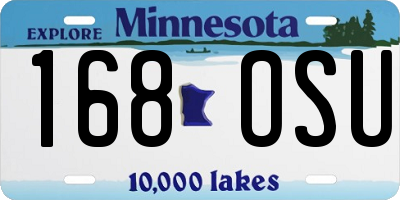 MN license plate 168OSU