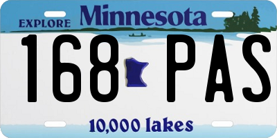 MN license plate 168PAS