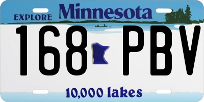 MN license plate 168PBV