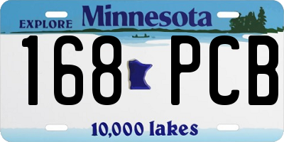 MN license plate 168PCB
