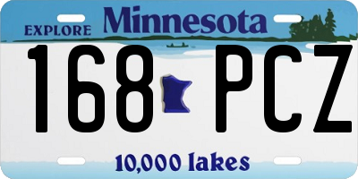 MN license plate 168PCZ