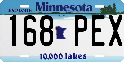 MN license plate 168PEX