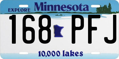 MN license plate 168PFJ