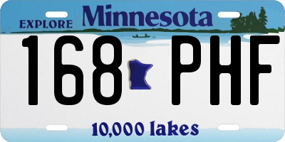 MN license plate 168PHF